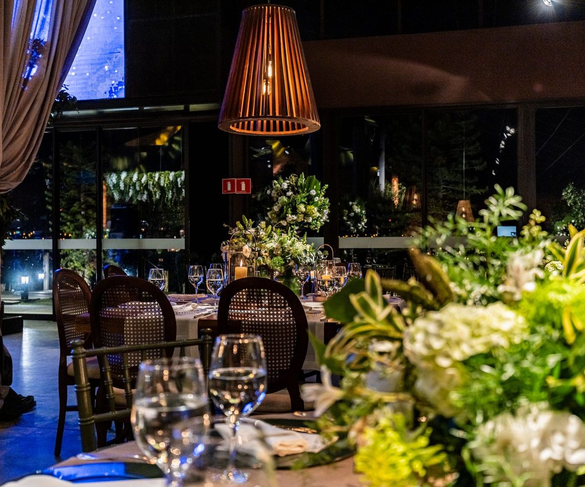 Elegant evening event venue in Wellington prepared for a casino-themed reception